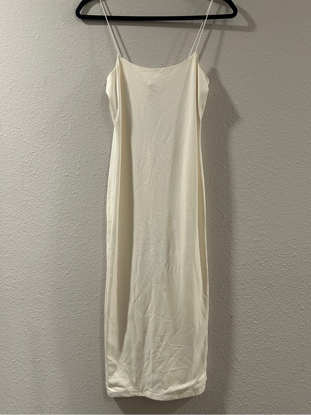 Forever 21 Cream Slip Midi Dress with Spaghetti Straps